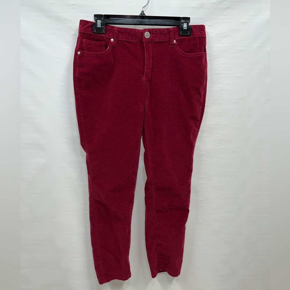 Crown & Ivy Pants Women’s Sz 8P Pink Cotton Spandex Blend Corduroy 5 Pocket